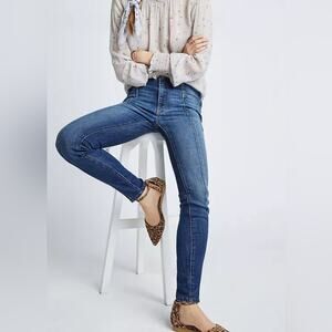 Pilcro High Rise Pinktucked Stretch Skinny Ankle Leggings Dark Wash Size 26